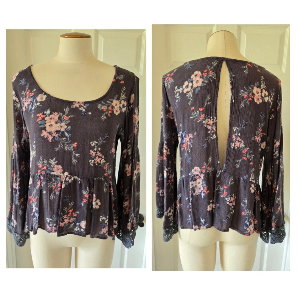 Bell Sleeve Floral Boho Top